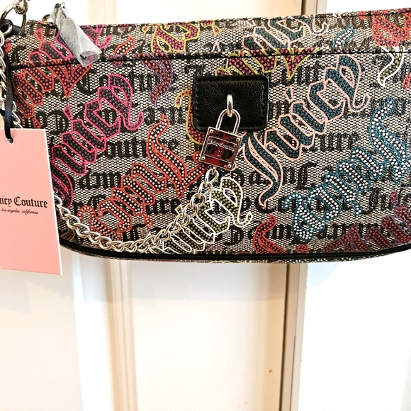 Juicy Couture Graffiti Lock N Chain Shoulder Bag NWT. - Picture 2 of 6